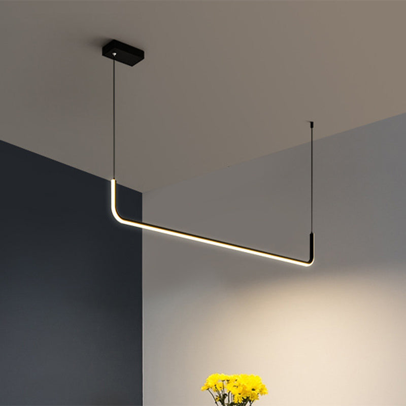 Metal Shade LED Ceiling Light - Simple & Stylish Pendant in Warm/White Light, 35.5"/47" Long