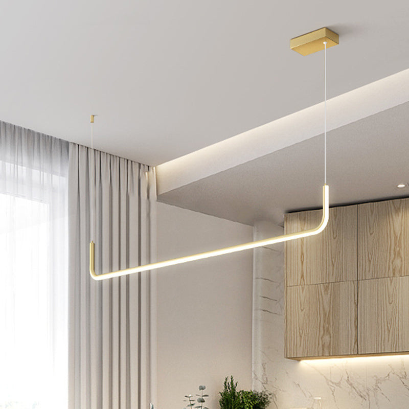 Metal Shade LED Ceiling Light - Simple & Stylish Pendant in Warm/White Light, 35.5"/47" Long