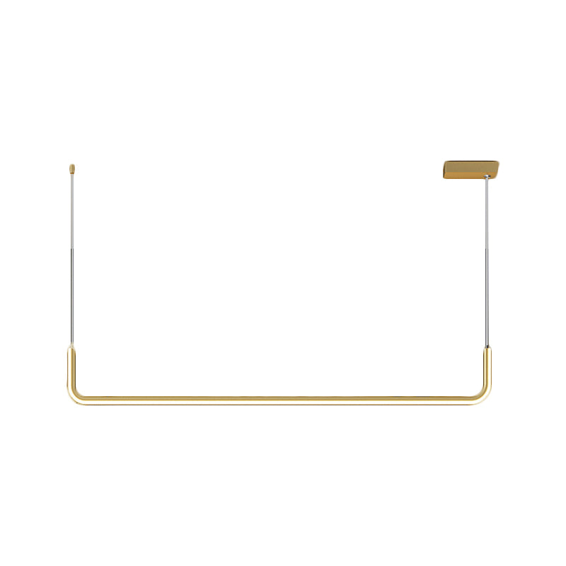 Simple LED Multi Ceiling Light with Metal Shade Black/Gold Linear Pendant in Warm/White Light, 35.5"/47" Long