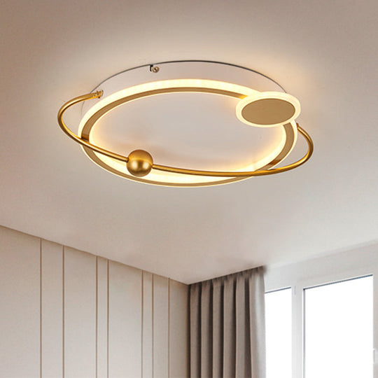 Contemporary Gold/Black LED Flush Ceiling Light, Warm/White Light, 19"/23.5" Dia"

or

"Modern LED Flush Ceiling Light, Gold/Black, Warm/White Light, 19"/23.5" Dia