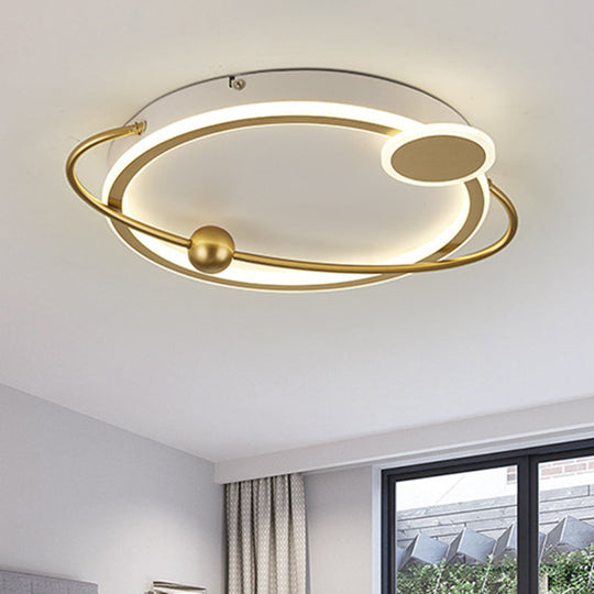 Contemporary Gold/Black LED Flush Ceiling Light, Warm/White Light, 19"/23.5" Dia"

or

"Modern LED Flush Ceiling Light, Gold/Black, Warm/White Light, 19"/23.5" Dia