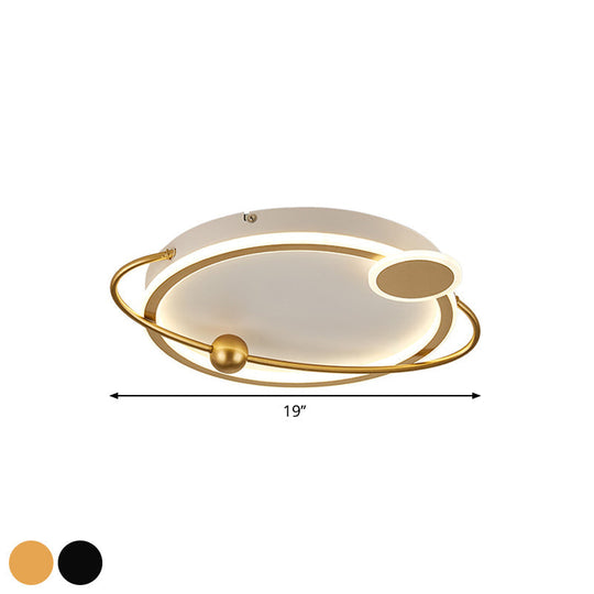 Contemporary Gold/Black LED Flush Ceiling Light, Warm/White Light, 19"/23.5" Dia"

or

"Modern LED Flush Ceiling Light, Gold/Black, Warm/White Light, 19"/23.5" Dia