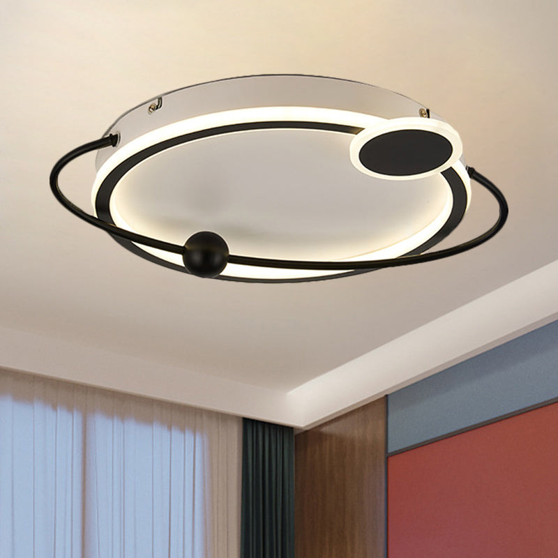 Contemporary Gold/Black LED Flush Ceiling Light, Warm/White Light, 19"/23.5" Dia"

or

"Modern LED Flush Ceiling Light, Gold/Black, Warm/White Light, 19"/23.5" Dia