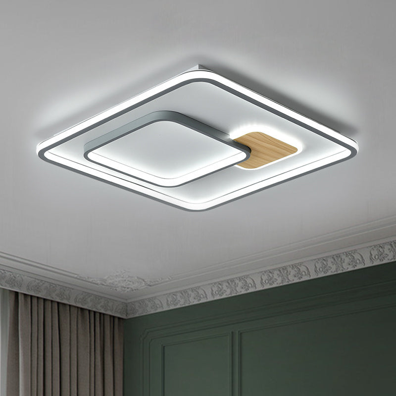 Modern LED Ceiling Light with Metal Shade in Warm/White Light - 16.5"/20.5"/35.5" Sizes Available