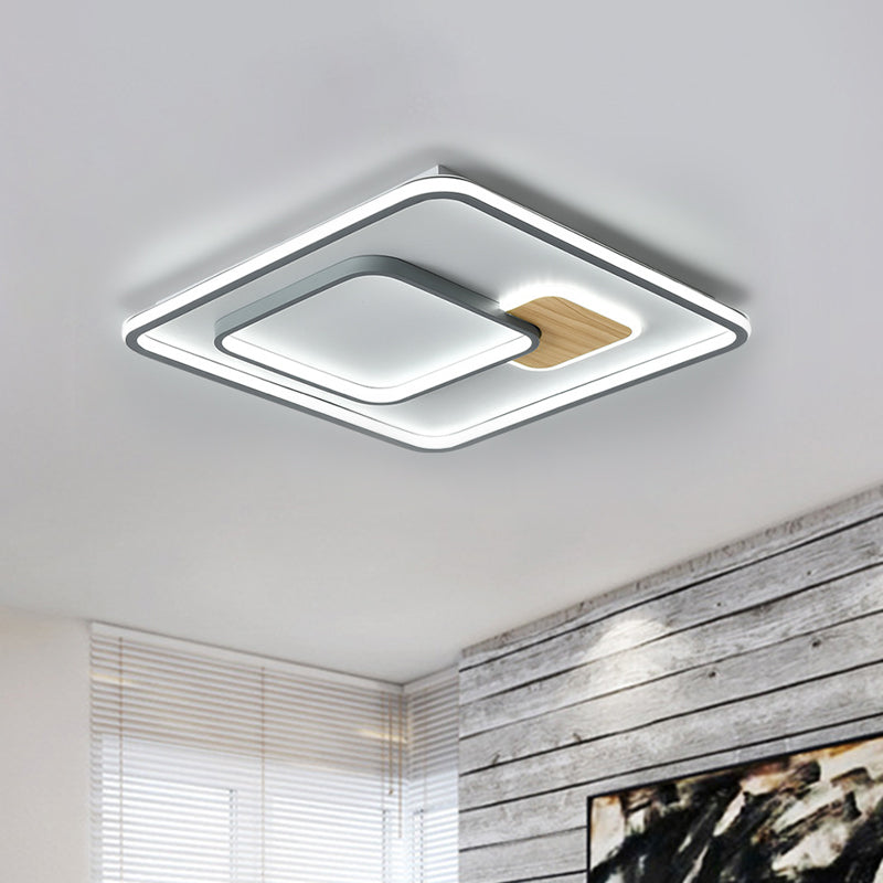 Modern LED Ceiling Light with Metal Shade in Warm/White Light - 16.5"/20.5"/35.5" Sizes Available