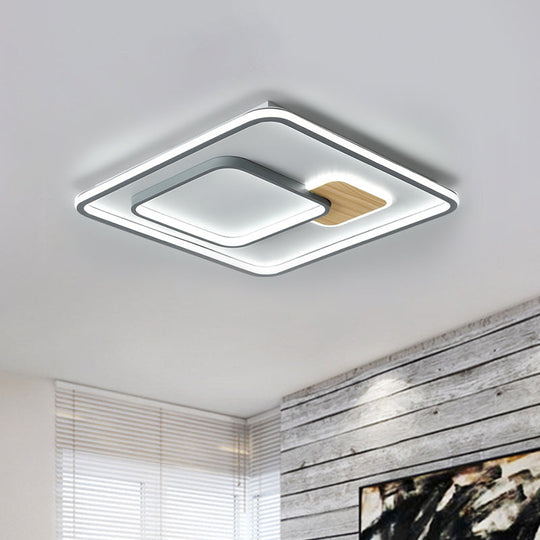 Modern Led Ceiling Light With Metal Shade In Warm/White - 16.5/20.5/35.5 Sizes Available