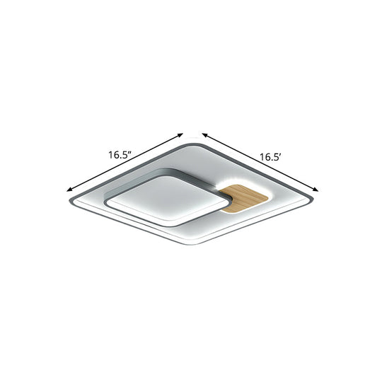 Modern LED Ceiling Light with Metal Shade in Warm/White Light - 16.5"/20.5"/35.5" Sizes Available