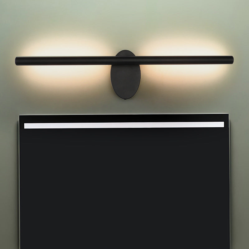 Modern Led Wall Sconce In Black With Acrylic Shade For Bathroom Lighting - 21.5/28/36 Wide / 21.5