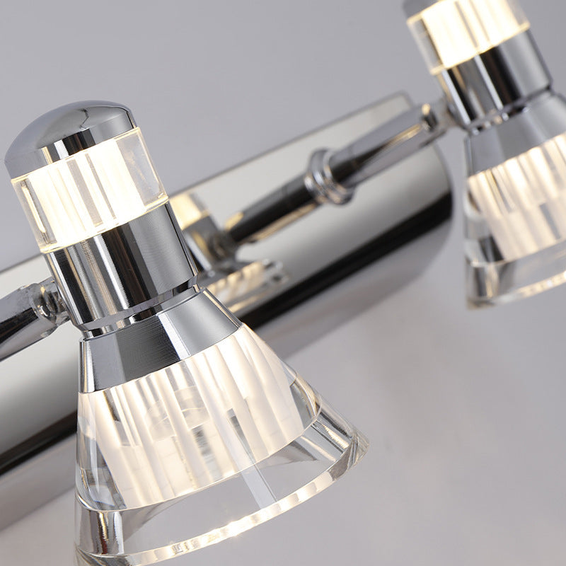 Conic Sconce Light - Contemporary Style Aluminum Vanity Lighting With 2/3/4 Warm/White Lights For