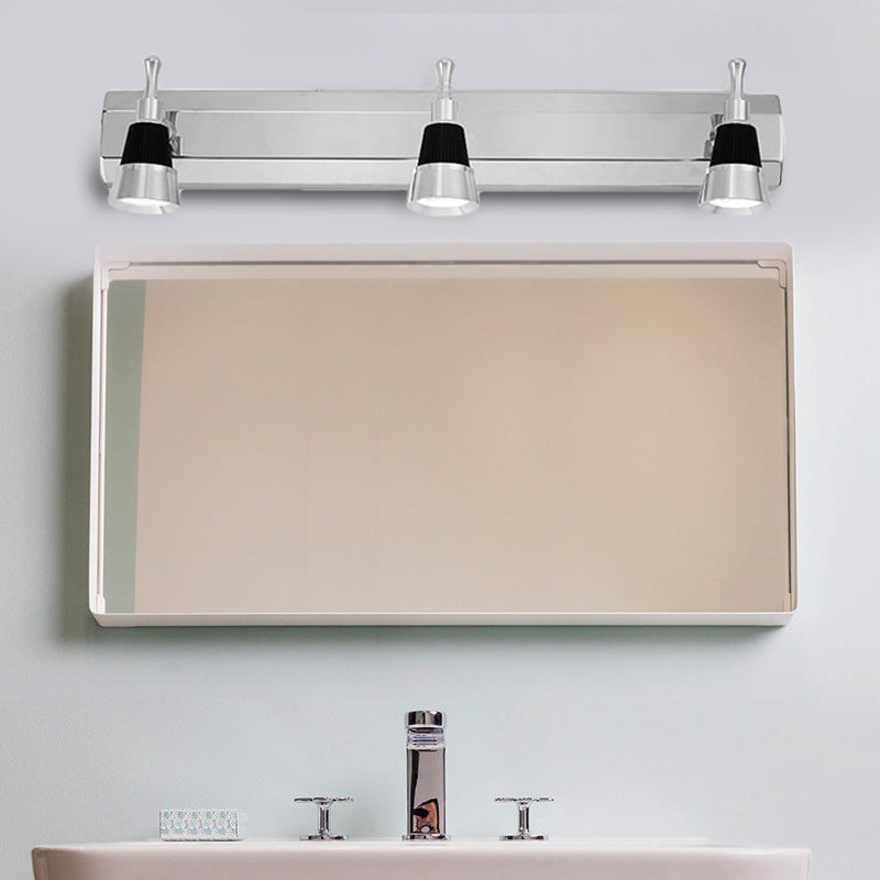 Modernist Cone Vanity Light: 2/3-Light Bathroom Wall Lamp In Aluminum With Warm/White Lighting