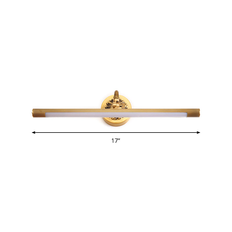 Modern Integrated Led Brass Finish Wall Sconce Light For Bathroom - Vanity Lighting 17/22 Wide