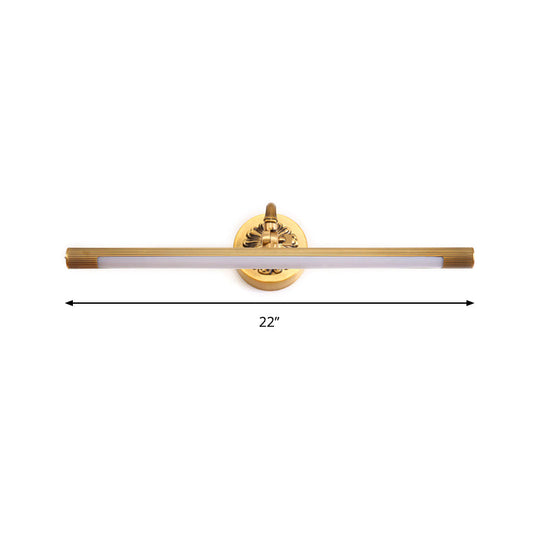 Modern Integrated Led Brass Finish Wall Sconce Light For Bathroom - Vanity Lighting 17/22 Wide