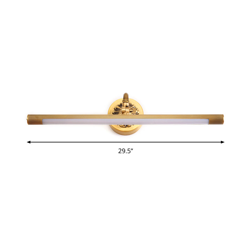 Modern Integrated Led Brass Finish Wall Sconce Light For Bathroom - Vanity Lighting 17/22 Wide