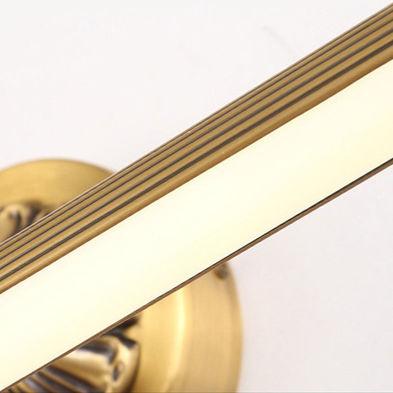 Modern Integrated Led Brass Finish Wall Sconce Light For Bathroom - Vanity Lighting 17/22 Wide