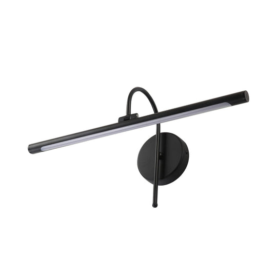 Modern Led Wall Lamp With Metal Shade - Tubular Vanity In Black/Nickel 16/20 Diameter