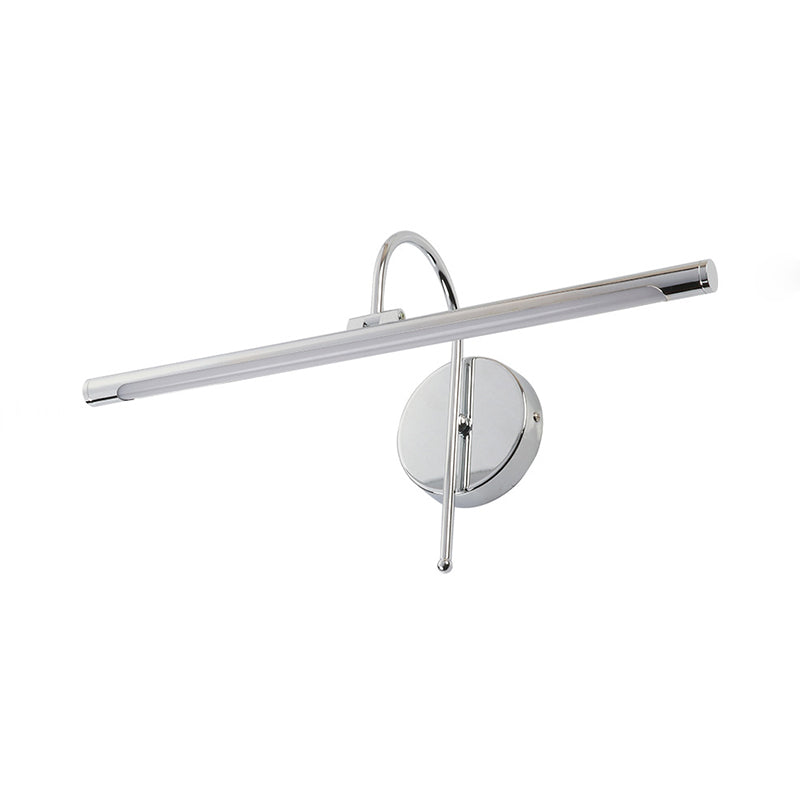 Modern Led Wall Lamp With Metal Shade - Tubular Vanity In Black/Nickel 16/20 Diameter