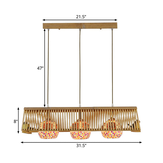 Modern Wood Pendant Light In Roof Shape Beige Hanging Fixture 16/19.5 Width