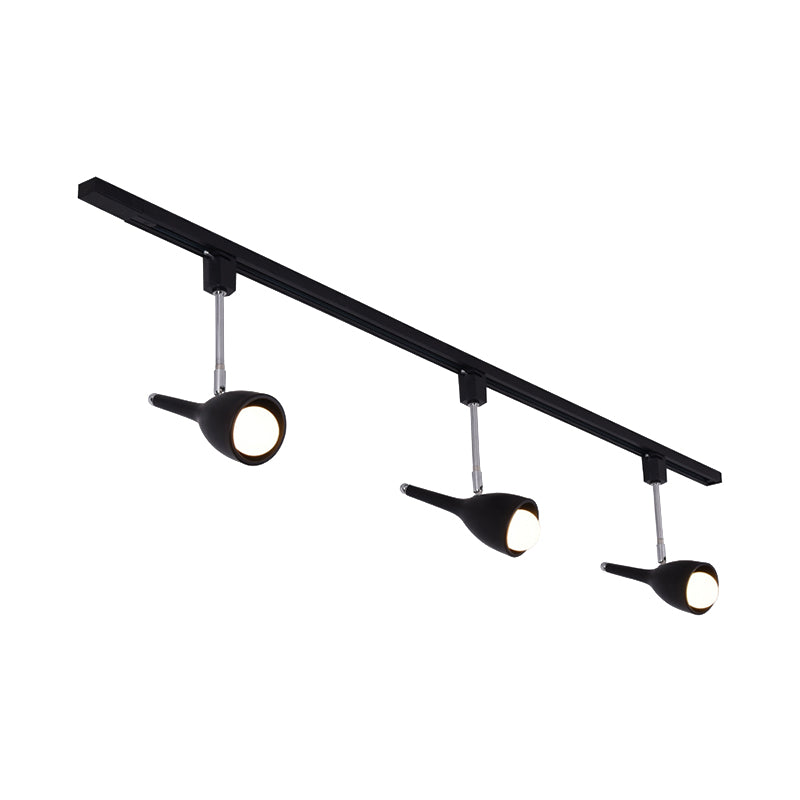 Industrial Stylish Bell Track Light - 3-Light Metallic Rotatable Semi Flush Mount Spotlight for Kitchen - Black/White