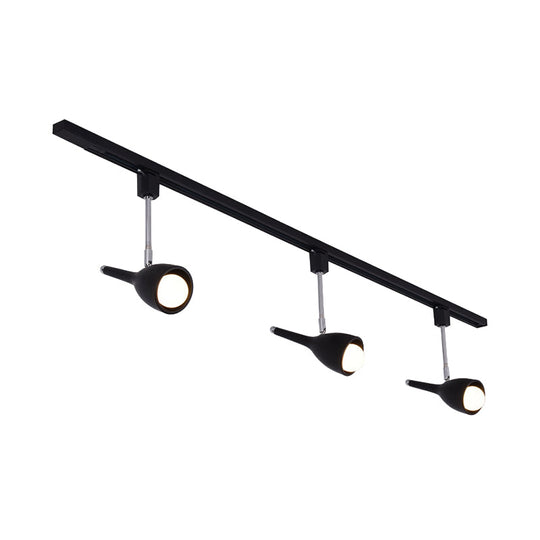 Industrial Stylish Bell Track Light - 3-Light Metallic Rotatable Semi Flush Mount Spotlight For