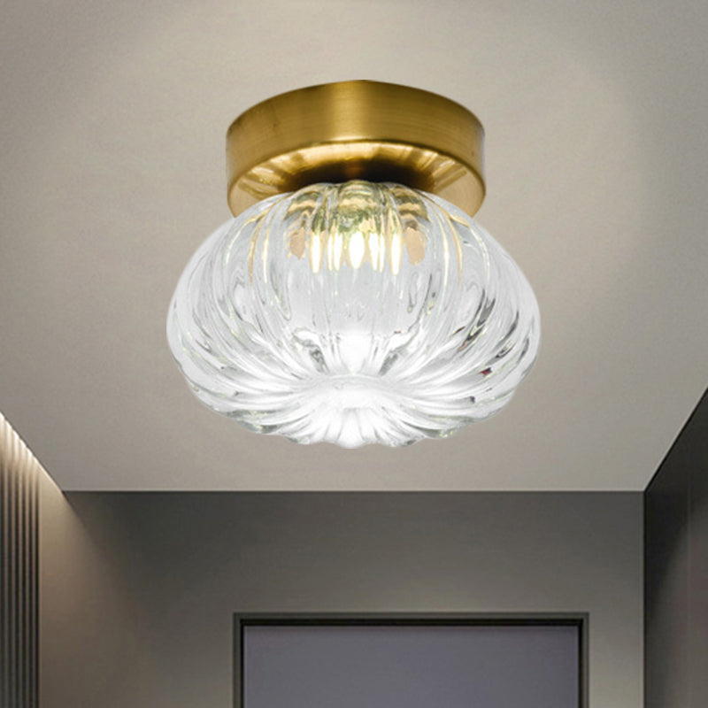 Sleek Clear/Amber Glass Led Ceiling Light Fixture - 5.5/11 W