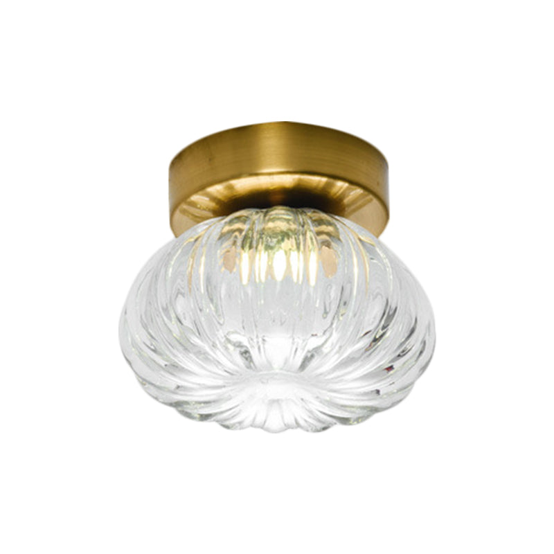 Sleek Clear/Amber Glass Led Ceiling Light Fixture - 5.5/11 W