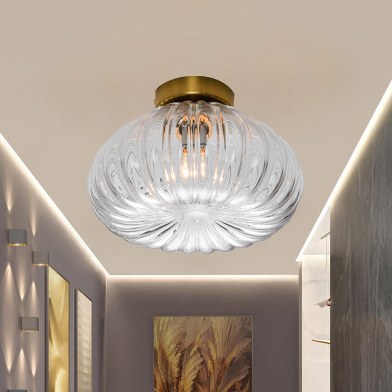 Sleek Clear/Amber Glass Led Ceiling Light Fixture - 5.5/11 W