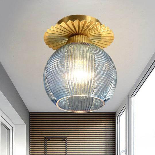 Contemporary Semi Flush Ceiling Light with Prism Glass - Ideal for Hallways