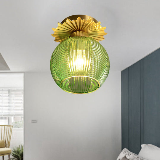 Contemporary Semi Flush Ceiling Light with Prism Glass - Ideal for Hallways