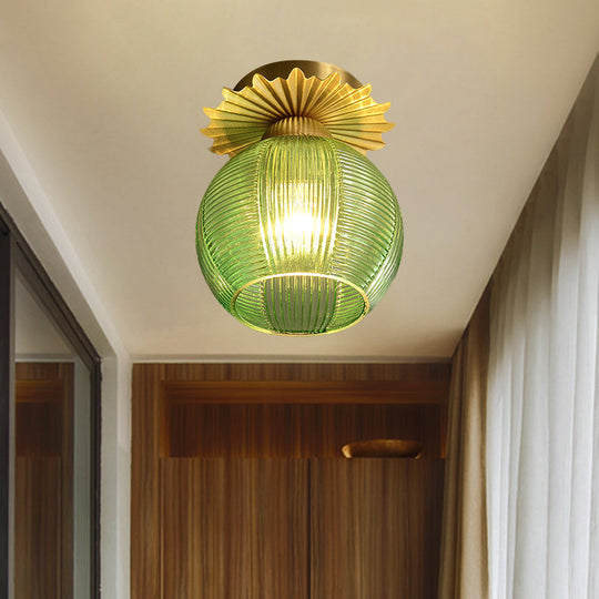 Contemporary Semi Flush Ceiling Light with Prism Glass - Ideal for Hallways