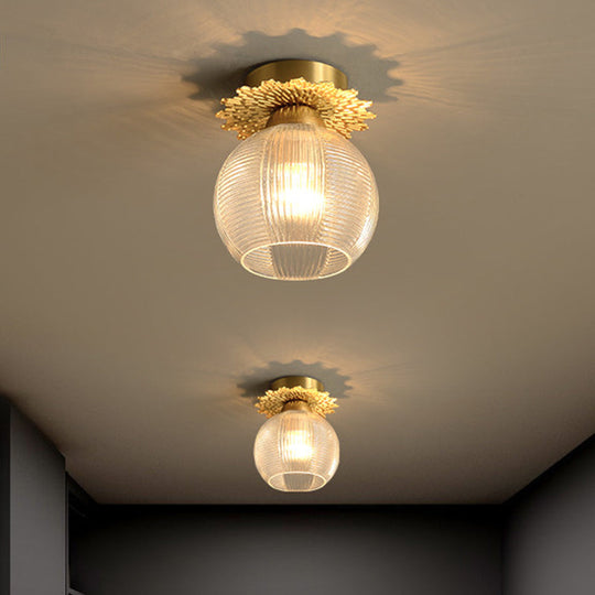 Contemporary Semi Flush Ceiling Light with Prism Glass - Ideal for Hallways