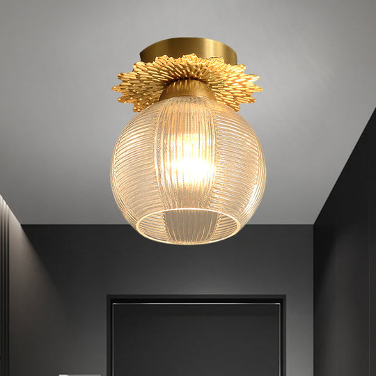 Contemporary Semi Flush Ceiling Light with Prism Glass - Ideal for Hallways