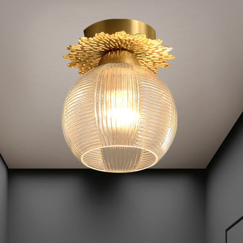 Contemporary Semi Flush Ceiling Light with Prism Glass - Ideal for Hallways