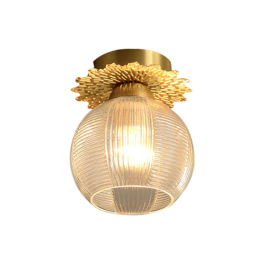 Contemporary Semi Flush Ceiling Light with Prism Glass - Ideal for Hallways