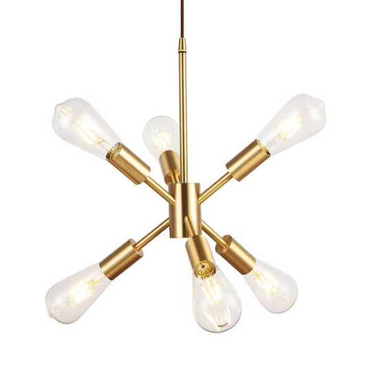 Sputnik Metallic Multi-Light Ceiling Pendant - Loft Style Brass Finish