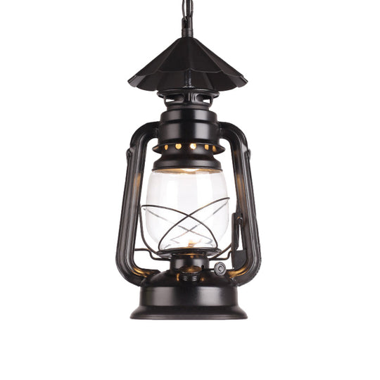 Industrial Single Light Pendant with Clear Glass and Vintage Finish for Indoor Use