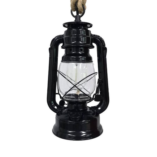 Industrial Clear Glass Pendant Ceiling Light for Coffee Shop - Black/Bronze/Antique Brass Finish