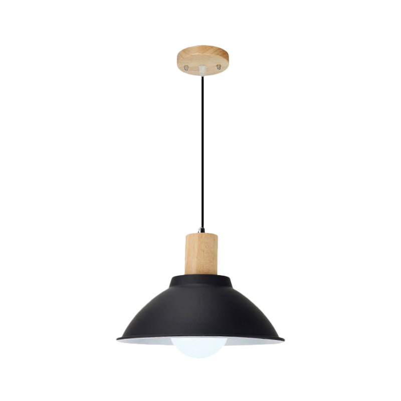 Modern Metal And Wood Hanging Lamp For Living Rooms - Black Pendant Ceiling Light