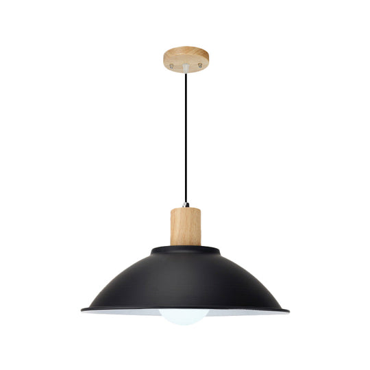 Modern Metal Pendant Light with Black Bowl Shade for Dining Room