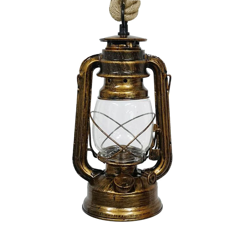 Industrial Pendant Ceiling Light: Black/Bronze/Antique Brass Finish Clear Glass 1 Light Perfect For