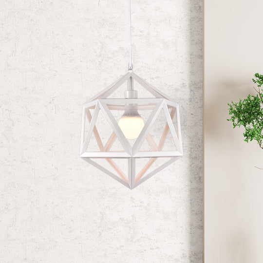 Industrial Geometric Metal Pendant Light - Blue/White/Yellow