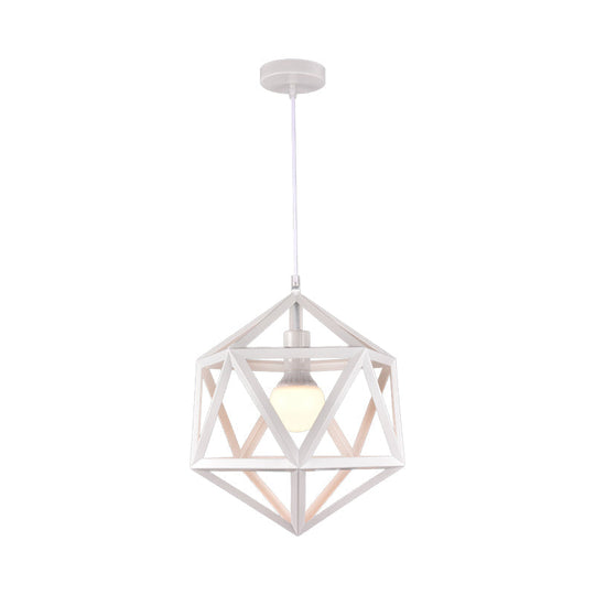 Industrial Geometric Metal Pendant Light - Blue/White/Yellow