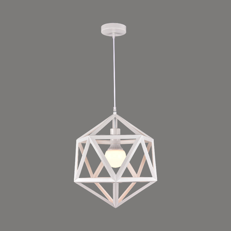 Industrial Geometric Metal Pendant Light - Blue/White/Yellow