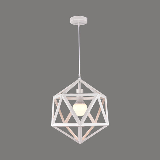 Industrial Geometric Metal Pendant Light - Blue/White/Yellow