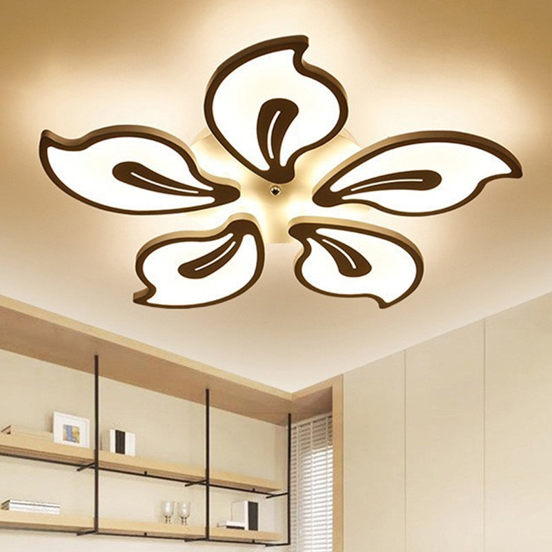 Modern Acrylic Bauhinia Flush Ceiling Light with LED 3/5/9-Light Fixture in Warm/White/Natural