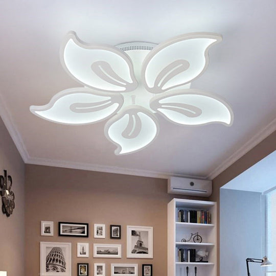 Modern Acrylic Bauhinia Flush Ceiling Light with LED 3/5/9-Light Fixture in Warm/White/Natural