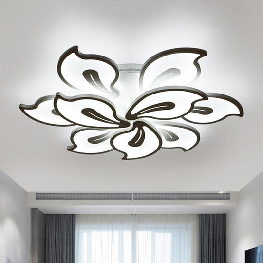 Modern Acrylic Bauhinia Flush Ceiling Light with LED 3/5/9-Light Fixture in Warm/White/Natural