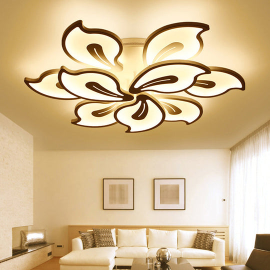 Modern Acrylic Bauhinia Flush Ceiling Light with LED 3/5/9-Light Fixture in Warm/White/Natural