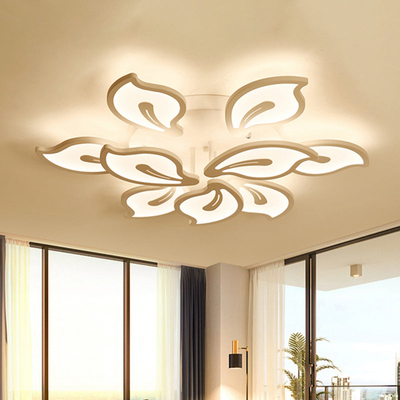 Modern Acrylic Bauhinia Flush Ceiling Light with LED 3/5/9-Light Fixture in Warm/White/Natural