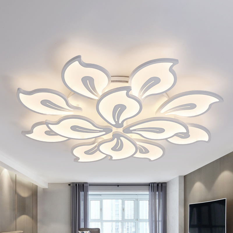 Modern Acrylic Bauhinia Flush Ceiling Light with LED 3/5/9-Light Fixture in Warm/White/Natural