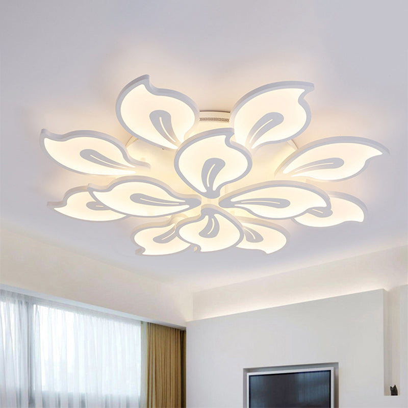 Modern Acrylic Bauhinia Flush Ceiling Light with LED 3/5/9-Light Fixture in Warm/White/Natural